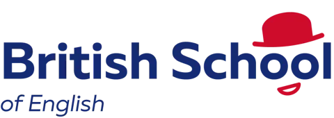 British School of English — logo con cappello e sorriso